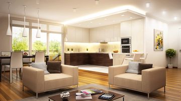 Lichtgestaltung offener Wohnraum mit Einbau-LED